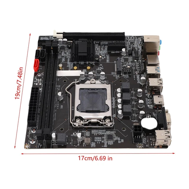Alt view image 3 of 5 - B75 LGA 1155 Motherboard for in tel Core i3 5 i7 and E3 V2, Dual Channel DDR3 16GB, M.2 NVMe NGFF, PCIe x16, ATA3.0, VGA HDMI, Gaming PC Build