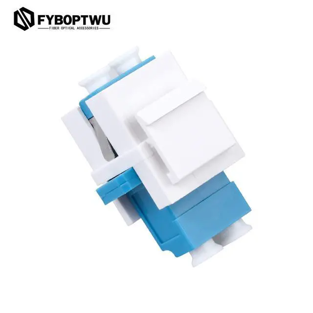 Alt view image 3 of 5 - fyboptwu - 25 pcs Fiber Optic Keystone Jack Coupler LC Duplex Singlemode Coupler (White) (SM) Fiber Optic Cable Adapter LC-LC Duplex Single Mode Connector for Fiber Wall Plate