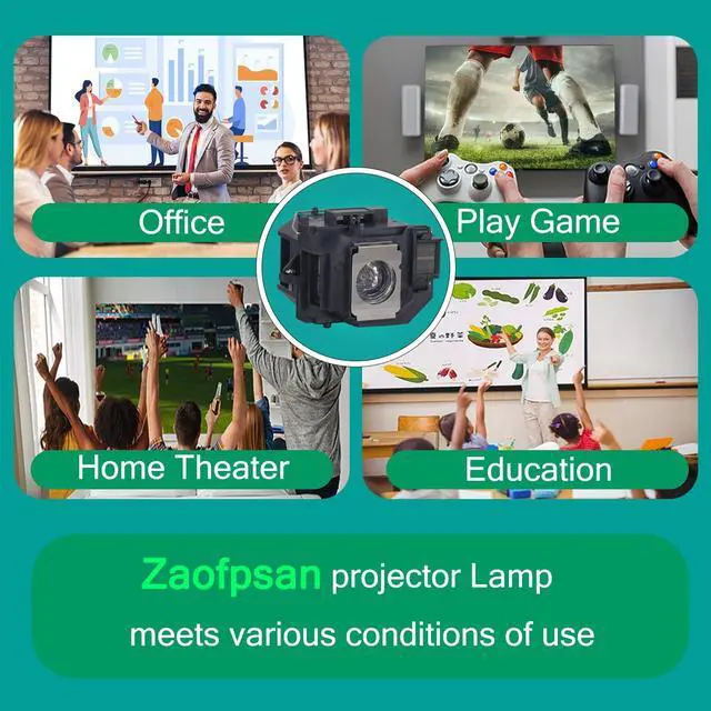 Alt view image 2 of 5 - Zaofpsan V13H010L58 Replacement Projector Lamp for ELPLP54 ELPLP56 ELPLP58 Epson Powerlite Home Cinema 705HD 1220 1260 S7 S9 W7 X9 79 S10+ S8 S8+ VS200,MovieMate 60 62 85HD Bulb with Housing