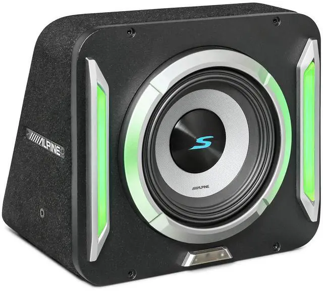 Main image of Alpine S2-SB12 12" S-Series Halo PrismaLink Preloaded Subwoofer Wedge Enclosure with RGB Lighting