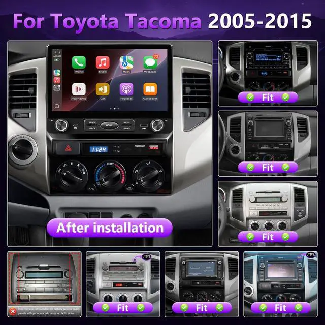 Alt view image 2 of 5 - XGU 4G+64G Car Stereo for Toyota Tacoma 2005-2015 Wireless Carplay