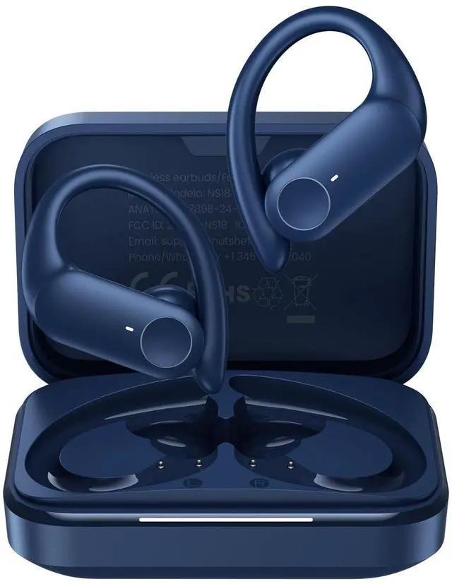 Main image of NUTSHELL NS18 Wireless Earbuds for Sports, 14mm Drivers with Big Bass, 12H Non-Stop Playback, Sweat-Resistant, Personalized Equalizer with 4 Preset Sound Modes, Bluetooth 5.3, APP - DarkBlue