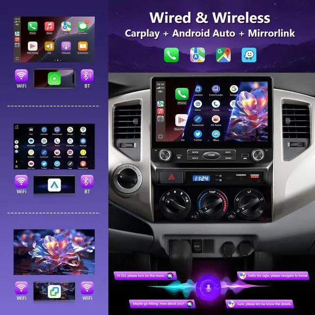 Alt view image 4 of 5 - XGU 4G+64G Car Stereo for Toyota Tacoma 2005-2015 Wireless Carplay
