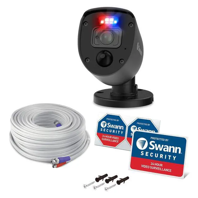 Alt view image 5 of 5 - Swann 1080p Black Flashing Lights Bullet Camera (Add-on)