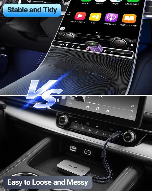 Alt view image 5 of 5 - vnilrgle Wireless CarPlay Adapter for Apple iPhone2026 Upgraded Mini Design, Plug & Play CarPlay Dongle Converts Wired to Wireless, Auto Connect Fast and Stable with USB-C(Purple)