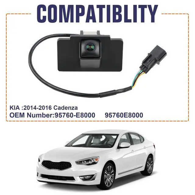 Alt view image 2 of 5 - SAOKNCE Rear View Backup Camera Compatible with 2014-2016 Kia Cadenza Park Assist Camera Replace# 95760-E8000