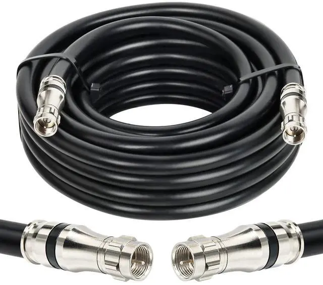Main image of MOOKEERF RG11 Coaxial Cable 25ft,Low Loss 14AWG RG11 Coax Cable 75ohm with F Type Connector High Definition for CATV,Satellite Dish,VHF/UHF,Radio,TV Antennas