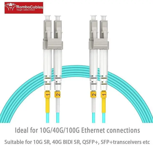Alt view image 2 of 5 - 40m(130ft) OM4 LC LC Fiber Patch Cables MMF Multimode, Options 0.2m~153m, Fiber Optical Cable Duplex, 50/125m 40G/100G LSZH