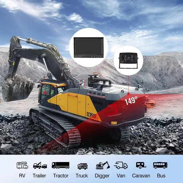 Alt view image 5 of 5 - WOOCARTY 7-inch AHD1080P Wired RV Backup Camera System, IP69k Waterproof IR Night Vision Reversing Camera, Vibration-Proof 20G for Trailer/Tractors/Truck/Excavator/Skid Steer/Heavy Equipment, WY7