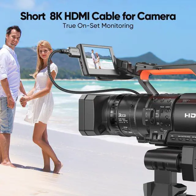 Alt view image 4 of 5 - Short HDMI Cable 1 Foot 10-Pack, 8K HDMI 2.1 Cable 1FT 48Gbps Ultra High Speed Braided HDMI Cords Multi Pack, 1 FT HDMI Cable with ARC/eARC for Camera, Field Monitor, External Recorder, Laptop, PC