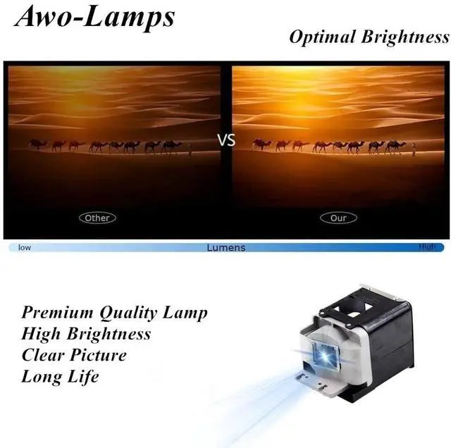 Alt view image 4 of 5 - AWO Original UHP310W Lamp Bulb for BL-FU310A / BL-FU310C / RLC-076 with Housing for OPTOMA X501,W501,EH501,EW420,HD151X,HD36,W501,OPX4045,RX825,VDHDSL,DAEHNZTZ for VIEWSONIC Pro8600,Pro8520HD