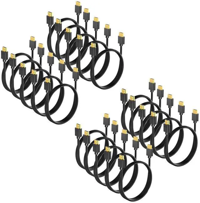 Main image of HDMI Cable 3FT 20-Pack, 4K HDMI to HDMI Cable 3FT Multi-pack,High Speed Shielded HDMI 2.0 Cord with 2k@165/144Hz,HDCP 2.2, HDR, ARC & CL3 Rated ^^ for Laptop, Monitor, TV PS5, PS4, Xbox, Soundbar,KVM