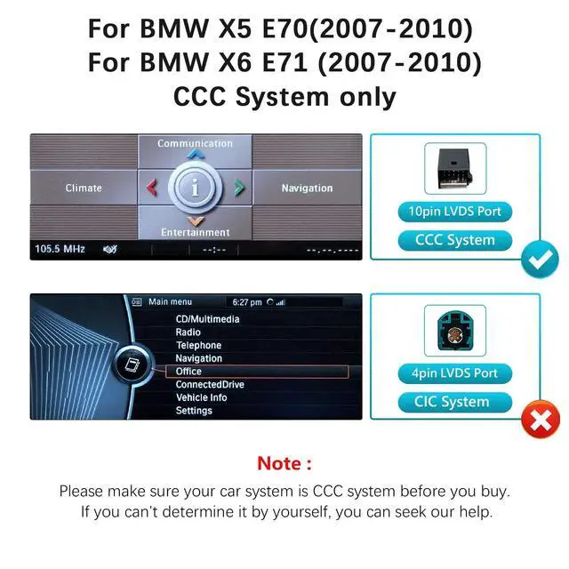 Alt view image 2 of 5 - AIOMERUI 12.8" QLED Touchscreen Upgrade Specifically for BMW X5 X6 E70 E71 (2007-2010 CCC) - Ultra Narrow Bezel, Zinc Alloy Frame, Wireless CarPlay & Android Auto, HD 2400 * 900 Display Repla