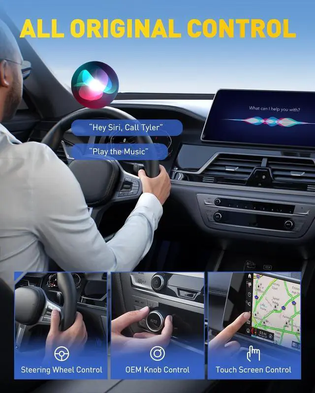 Alt view image 3 of 5 - 2027 Upgraded Wireless CarPlay Adapter for Apple, Upgrade Factory Wired Carplay to Wireless CarPlay Adapter, No Latency for iPhone iOS 10+ and Cars from 2015+, USB & Type-C, Plug & Play