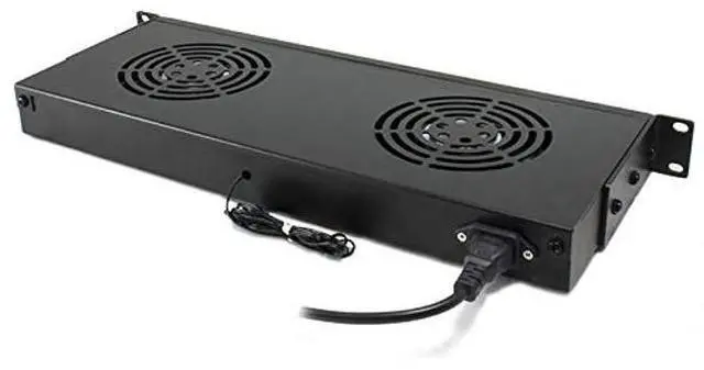Alt view image 2 of 3 - Ares Vision Dual 1U Cooling Air Circulating Fans for 19'' Wide Standard Server Cabinet/Rack (Dual Fans)