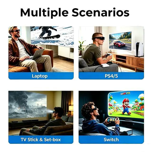 Alt view image 4 of 5 - VISIONHMD HDMI to USB C Adapter for HDMI Devices/iPhone 14 & Earlier with Lightning, Built-in Battery & Charge and Play, Supports 4K 60Hz, for Viture/RayNeo/Xreal/Rokid AR Glasses