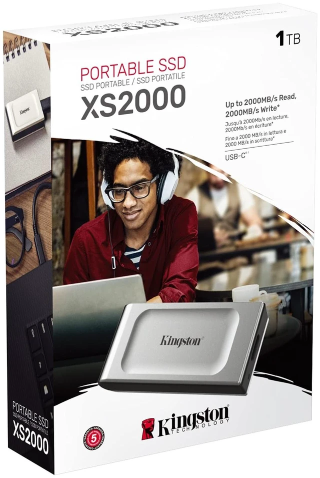 Alt view image 3 of 5 - Kingston XS2000 1TB High Performance Portable SSD with USB-C ^^ Pocket-sized ^^ USB 3.2 Gen 2x2 ^^ External Solid State Drive ^^ Up to 2000MB/s ^^ SXS2000/1000G