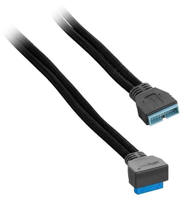 Alt view image 2 of 2 - CableMod ModFlex Sleeved Right Angle Internal USB 3.0 Cable (Black, 50cm)