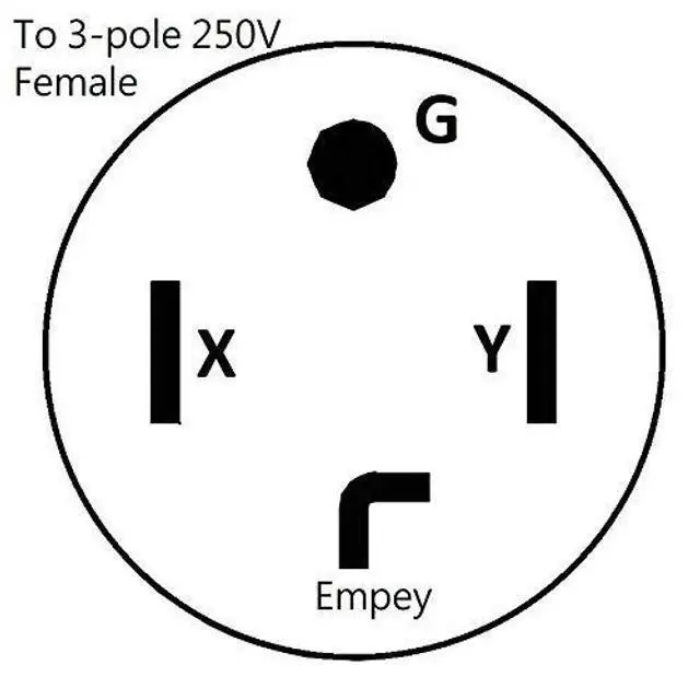 Alt view image 3 of 5 - Parkworld 886368 Adapter Cord NEMA 14-30P Male to L6-30R Female, 30A, 250V, 1.5 Feet