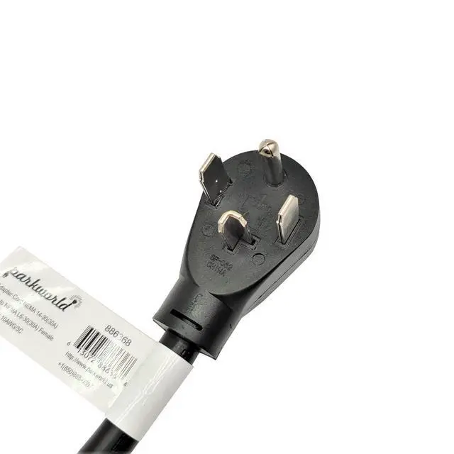 Alt view image 2 of 5 - Parkworld 886368 Adapter Cord NEMA 14-30P Male to L6-30R Female, 30A, 250V, 1.5 Feet