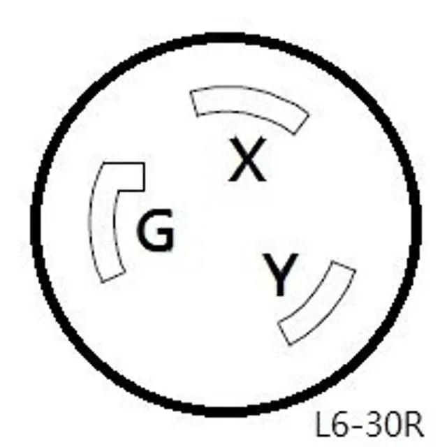 Alt view image 5 of 5 - Parkworld 886368 Adapter Cord NEMA 14-30P Male to L6-30R Female, 30A, 250V, 1.5 Feet