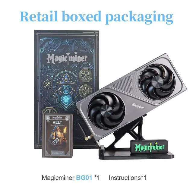 Alt view image 2 of 5 - Magicminer BG01 Bitcoin Miner 4.5TH/s SHA-256 ASIC Mining Machine 120W Low Power WiFi RJ45 Connectivity Dual Fan Cooling Quiet Crypto Miner for Home Office Desktop Use