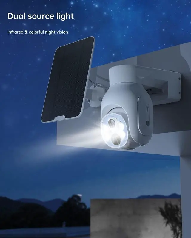 Alt view image 2 of 5 - SAFEVANT 4G LTE Cellular Security Camera Plus Solar Panel & SIM Card(Verizon AT&T T-Mobile),Pan Tilt 360 View 3MP Color Night Vision,PIR Detection,2-Way Audio,IP66 -US Version