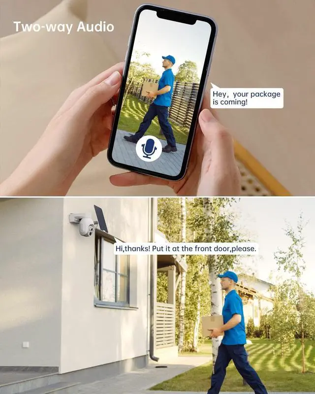 Alt view image 4 of 5 - SAFEVANT 4G LTE Cellular Security Camera Plus Solar Panel & SIM Card(Verizon AT&T T-Mobile),Pan Tilt 360 View 3MP Color Night Vision,PIR Detection,2-Way Audio,IP66 -US Version