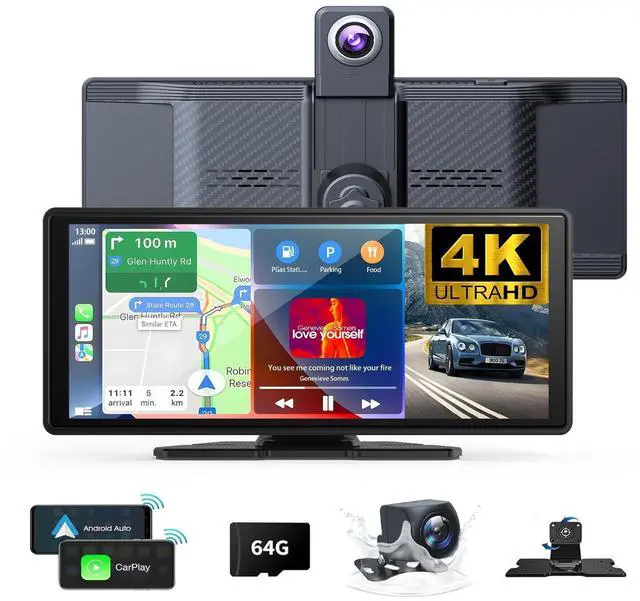 Main image of Wireless Carplay Screen for Car 10.26" 4K 360 Rotation Dash Cam Carplay&Android Auto Car Stereo 1080p Backup Camera GPS Navigation/Mirror Link/Voice Control/Siri/FM Satellite Radio Receiver
