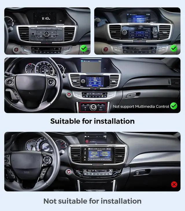 Alt view image 2 of 5 - 11.5''Car Radio for Honda Accord 2013-2017 with Wireless CarPlay & Android Auto/Android 13 /5G WiFi/TouchScreen/FM/AM/4GB RAM + 64GB ROM