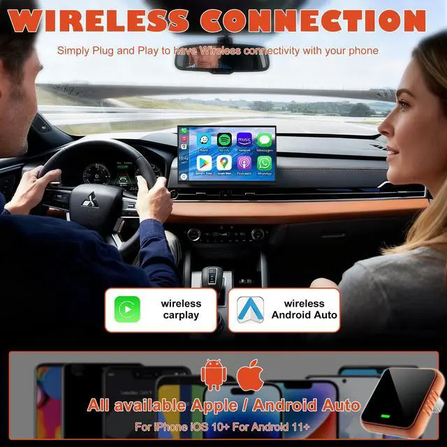 Alt view image 2 of 5 - Feitenn Wireless CarPlay Adapter for Apple iPhone - Multi-User Seamless Connection for Convert Wired to Wireless Car Play Adapter (Carplay-CP030)