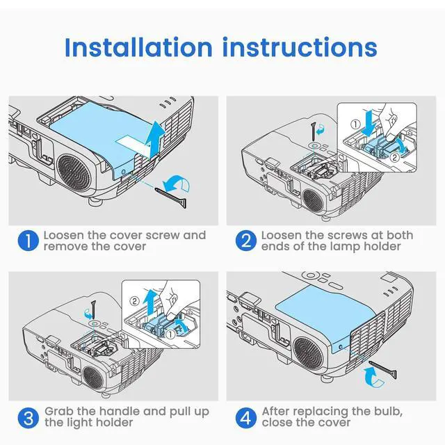 Alt view image 4 of 5 - Woprolight V13H010L49 Replacement Projector Lamp with Housing for Epson Elplp49 PowerLite Home Cinema 8350 /PowerLite Home Cinema 8700UB 8500UB, H373A H336A PowerLite PC 9700UB 9500UB 9350 9100