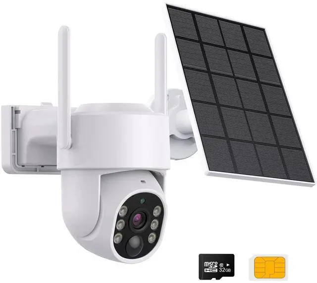 Main image of Ameyes 4MP 4G LTE Cellular Security Cameras Wireless Outdoor, Solar Cameras for Home Security 32GB SD Card & SIM Card, Night Vision, PT 360 Camera, 2-Way Audio, Motion Detect, No WiFi & Wire (W