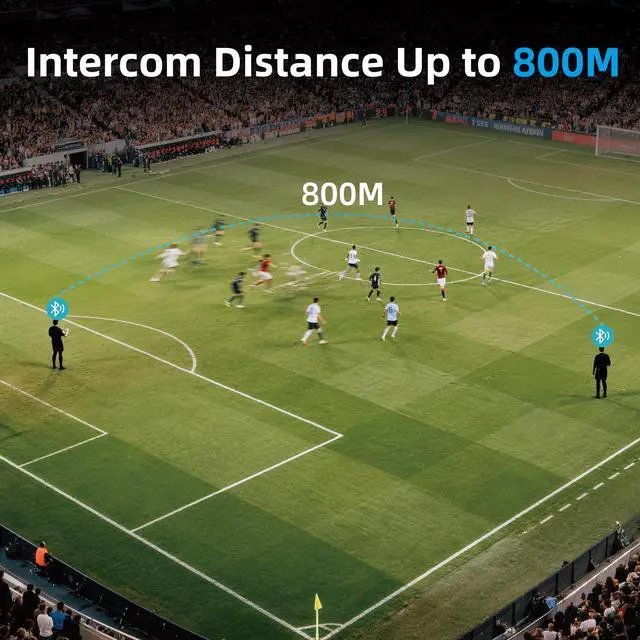 Alt view image 5 of 5 - EJEAS V6C Football Referee Bluetooth Intercom Headset with CVC Noise Reduction and Armbag for 2 Referees Intercom (1 Pack)