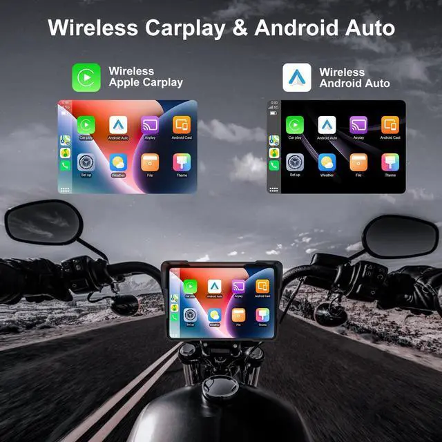 Alt view image 3 of 5 - Wireless Portable Carplay Screen for Car, 7" HD IPS Apple Carplay and Android Auto Screen, Car Touch Screen with 2.5K Dash Cam, Car Audio Receivers with Backup Camera, GPS Navigation Head Unit