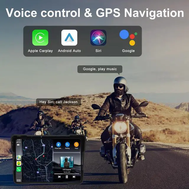 Alt view image 4 of 5 - Wireless Portable Carplay Screen for Car, 7" HD IPS Apple Carplay and Android Auto Screen, Car Touch Screen with 2.5K Dash Cam, Car Audio Receivers with Backup Camera, GPS Navigation Head Unit