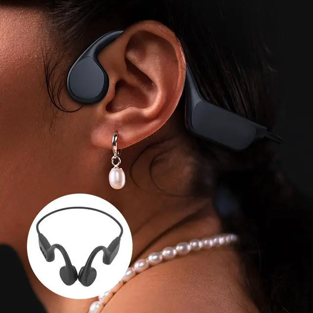 Alt view image 2 of 5 - Bone Conduction Headphone, IPX8 Water Resistances, Bone Conduction Headphone Sport Headset, Smart Noise Cancellation for Running, Gym, Walking, Cycling