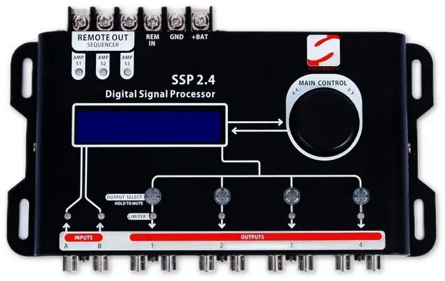 Main image of Soundfy SSP 2.4 Digital Signal Processor & Equalizer 15-Band Graphic EQ, 12 Presets, Built-in Crossover for Car Audio Enhancement (SDF-CN-SP001NA)