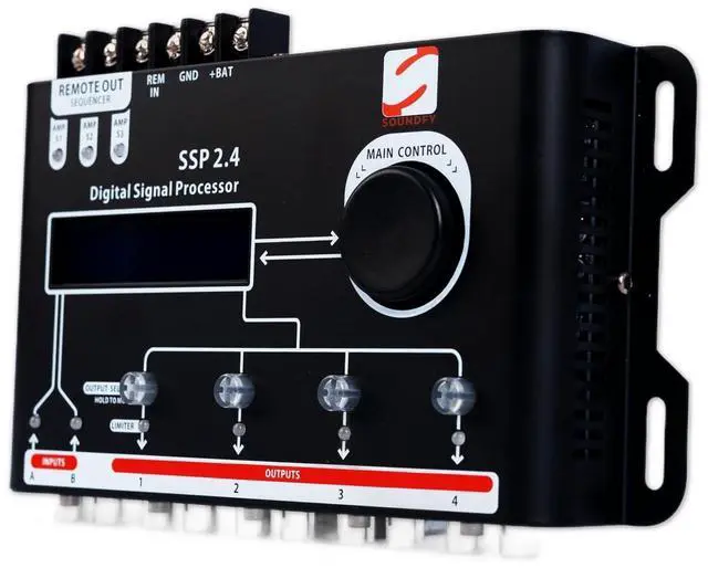 Alt view image 2 of 5 - Soundfy SSP 2.4 Digital Signal Processor & Equalizer 15-Band Graphic EQ, 12 Presets, Built-in Crossover for Car Audio Enhancement (SDF-CN-SP001NA)