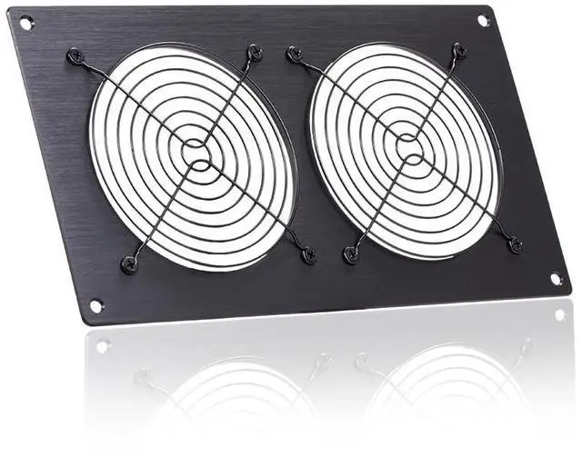 Main image of xiaoqijia Two 120mm Fan Ventilation Grille for PC Computers & AV Electronic Cabinets - Includes Fan Mounting Bracket, Protective Mesh Panel, Optimizes Server Cabinet Airflow & AV Rack Cooling(4 Pack)