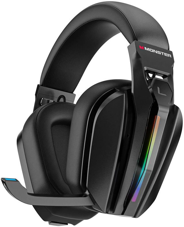 Main image of Monster Mission ANC200 Gaming Headset, 2.4GHz/Bluetooth Gaming Headphones with Active Noise Cancellation, 7.1 Virtual Surround Sound, Stealth Retractable Mic, 70H Battery, for PS5, PS4, PC, Switch