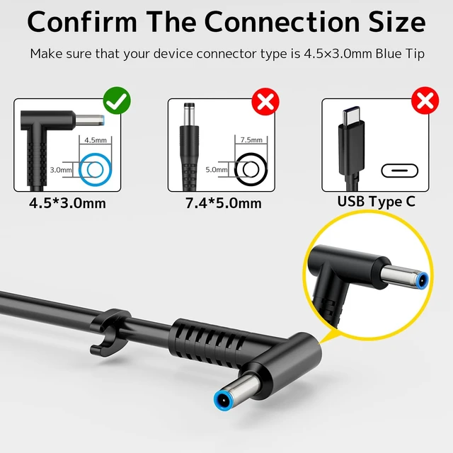Alt view image 2 of 5 - 150W 135W Laptop Charger Fit for HP ZBook Studio Envy Pavilion OMEN Victus