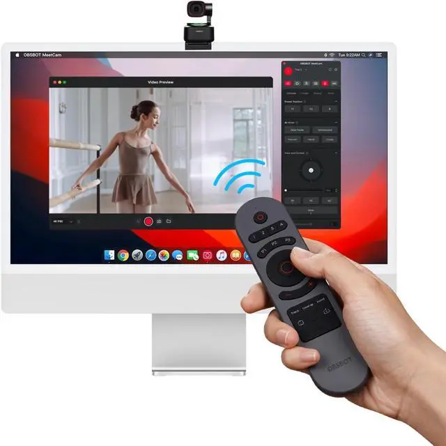 Alt view image 3 of 5 - OBSBOT Tiny Smart Remote 2, Smart Remote for Tiny 3 Lite/Tiny 3/Tiny 2 Lite/Tiny 2/Tiny 4K/Tiny 1080P/Tiny SE Webcam and UVC to HDMI Adapter 2nd Gen, Wireless Connection via USB Receiver