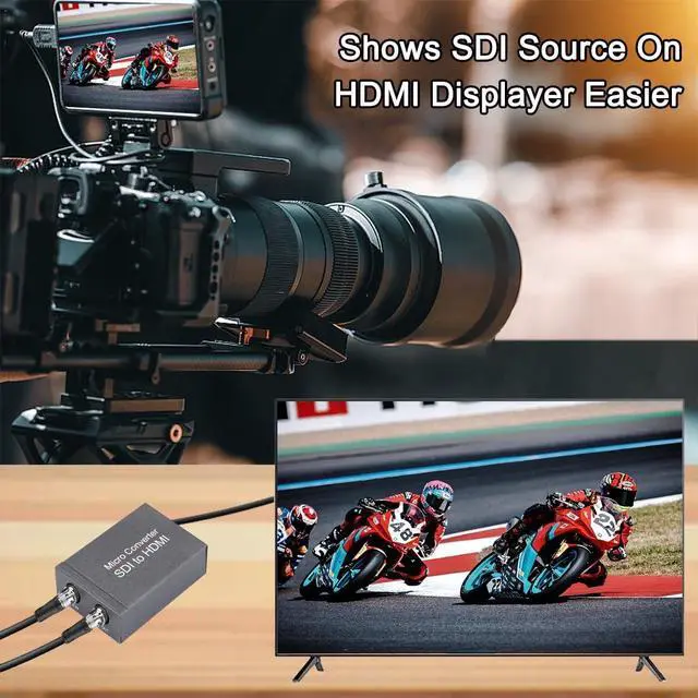 Alt view image 4 of 5 - Anber-Tech SDI to HDMI Converter, SDI to HDMI Audio De-embedder Support 3G-SDI, HD-SDI, SD-SDI Auto Format Detection and Stereo Audio De-embedder, Support Loopout (Grey)