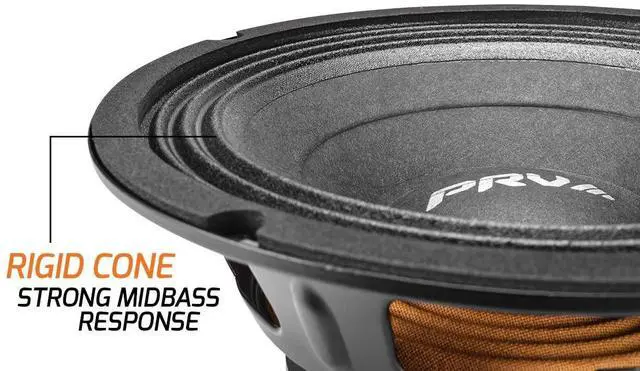 Alt view image 4 of 5 - PRV AUDIO 8 Inch Midbass Speaker 8MB450 v2, 450 Watts, 8 Ohm, 2 in Voice Coil, Loudspeaker for High Output Pro/Car Sound System (2 Speakers) Bundle