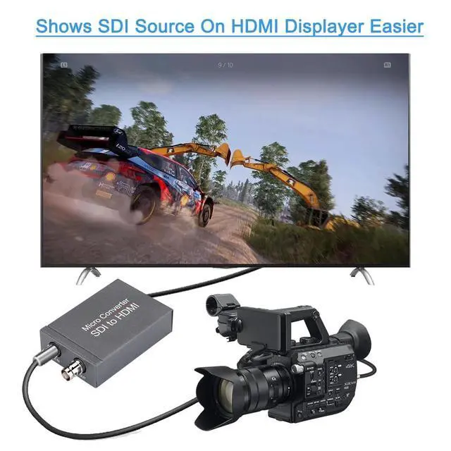 Alt view image 5 of 5 - Anber-Tech SDI to HDMI Converter, SDI to HDMI Audio De-embedder Support 3G-SDI, HD-SDI, SD-SDI Auto Format Detection and Stereo Audio De-embedder, Support Loopout (Grey)