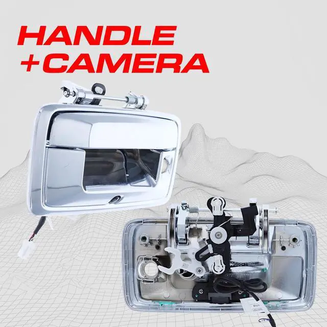 Alt view image 2 of 5 - Master Tailgaters Chrome Tailgate Handle with Backup Camera Replacement for Chevrolet Silverado/GMC Sierra (2014-2015) ^^ IP68 Waterproof ^^ Parking Grid Lines Available ^^ Easy to Install