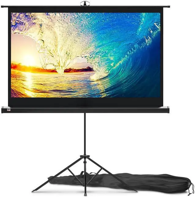 Main image of Projector Screen with Stand 60 inch - Indoor and Outdoor Projection Screen for Movie or Office Presentation - 16:9 HD Premium Wrinkle-Free Tripod Screen for Projector with Carry Bag and Tight Straps