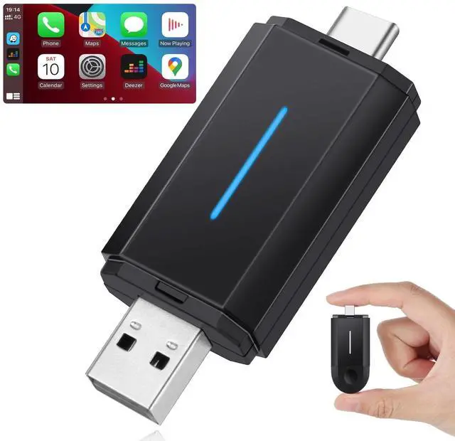 Main image of Master Cables 2 in 1 Wireless Carplay Adapter for Apple CarPlay & Android Auto, USB A & USB C Dongle Converts Wired to Wireless, Compatible with Cars from 2016, Plug & Play