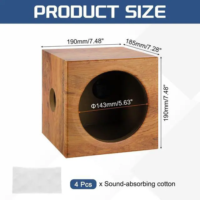 Alt view image 2 of 5 - MECCANIXITY 6.5 Inch Ported Wooden Speaker Enclosure, Striped Wood Single Vented Subwoofer Box Car Audio Truck Speaker Boxes for DIY Home Vehicle Audio Custom Sound Supplies